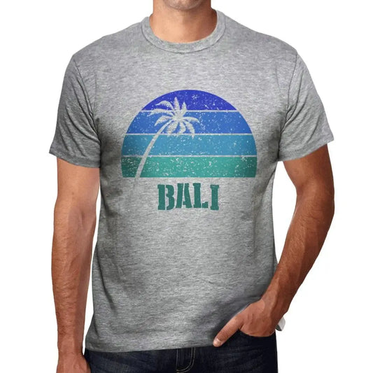 Men's Graphic T-Shirt Palm, Beach, Sunset In Bali Eco-Friendly Limited Edition Short Sleeve Tee-Shirt Vintage Birthday Gift Novelty