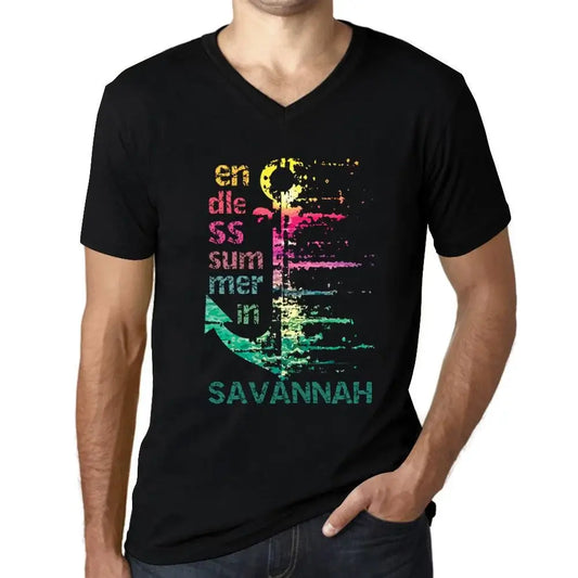 Men's Graphic T-Shirt V Neck Endless Summer In Savannah Eco-Friendly Limited Edition Short Sleeve Tee-Shirt Vintage Birthday Gift Novelty