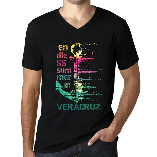 Men's Graphic T-Shirt V Neck Endless Summer In Veracruz Eco-Friendly Limited Edition Short Sleeve Tee-Shirt Vintage Birthday Gift Novelty