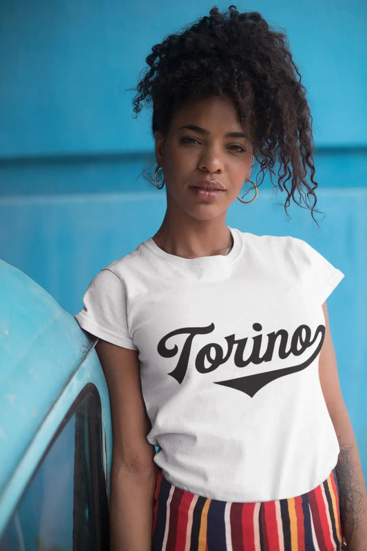 ULTRABASIC - T-Shirt Torino <span>Graphique</span> <span>Homme</span> Lettres <span>Imprimées</span> <span>Noir Profond</span>