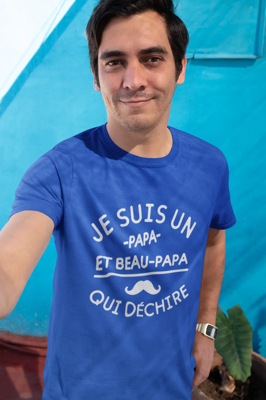 Ultrabasic - Graphique Homme Papa Et Beau-Papa Qui déchire T-Shirt Cadeau Imprimé Tée-Shirt Noir Profond