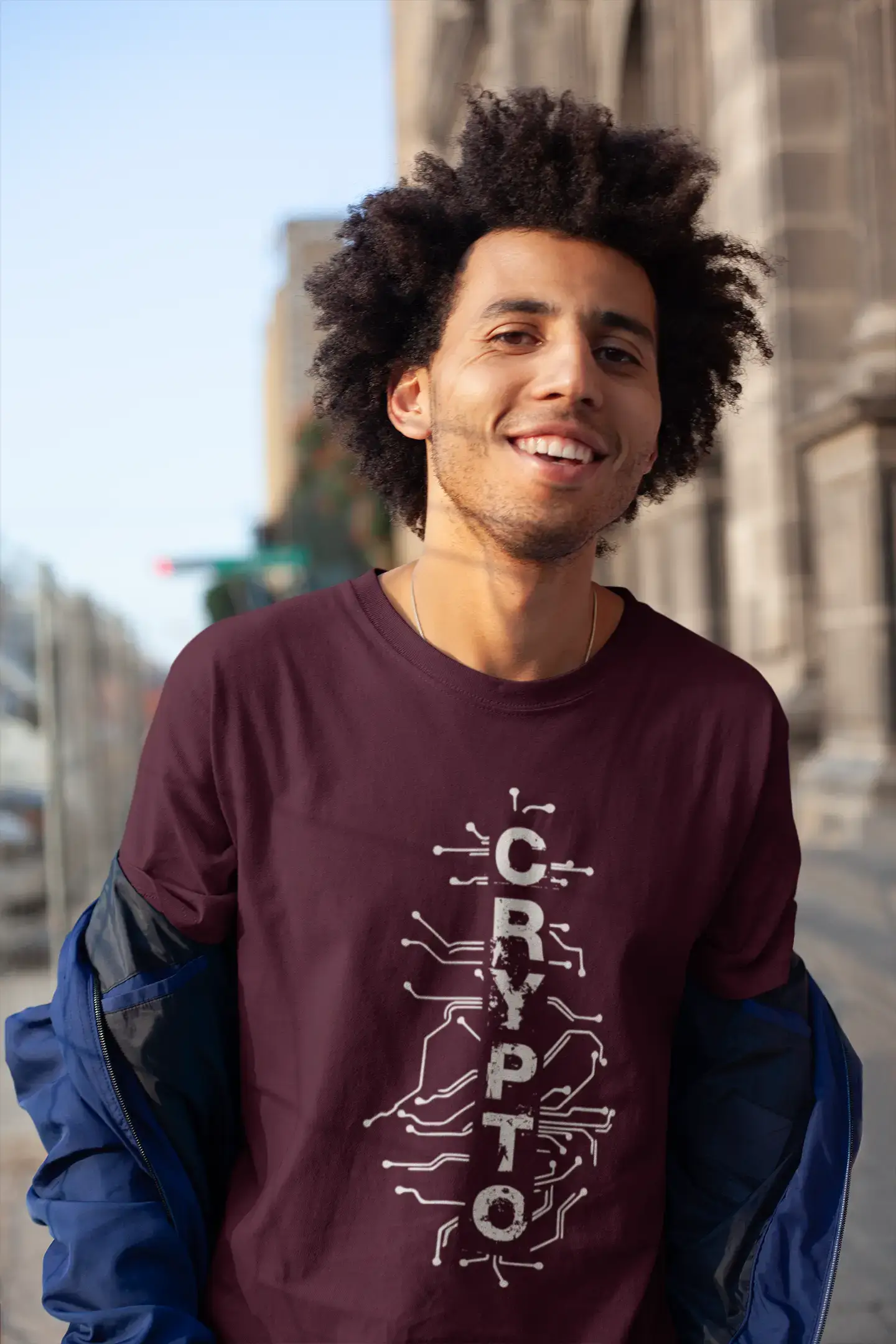 Ultrabasic® Homme T-Shirt Graphique Digital Blockchain T-Shirt Crypto Idée Cadeau Tee Traders