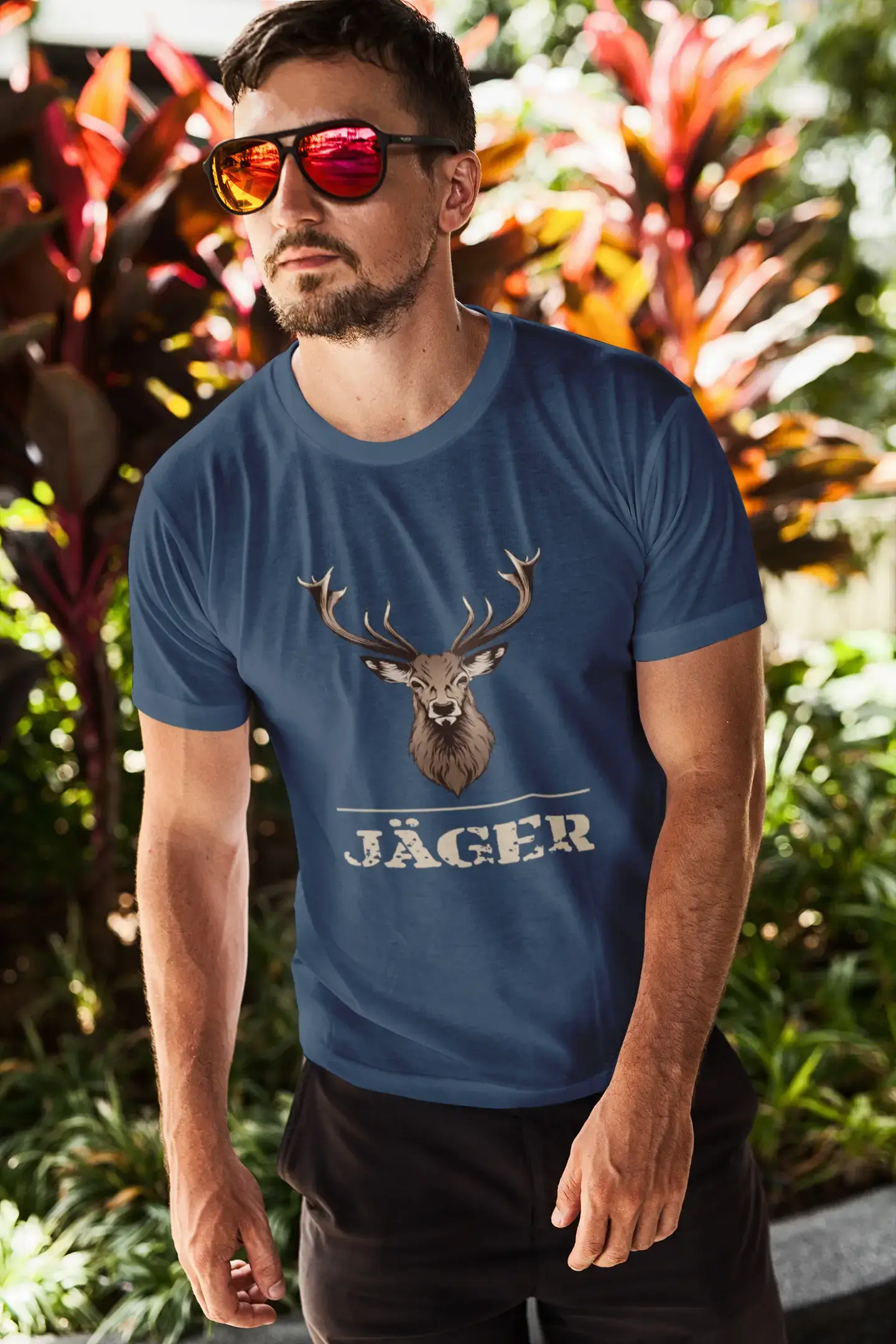 T-shirt <span>graphique</span> <span>homme</span> Hirsch Jäger idée <span>cadeau</span>