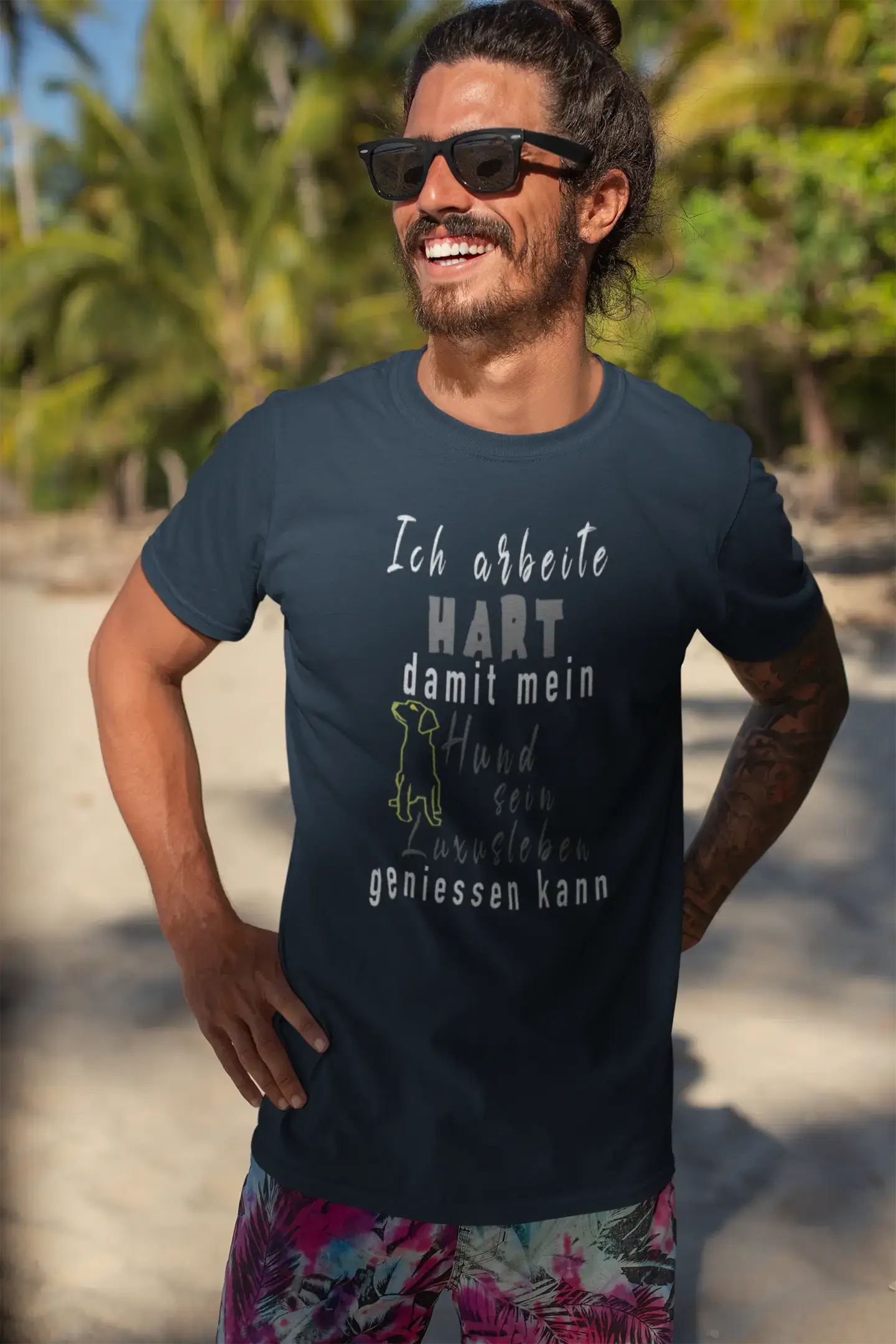 T-shirt <span>graphique</span> <span>homme</span> Hund Luxusleben idée <span>cadeau</span>