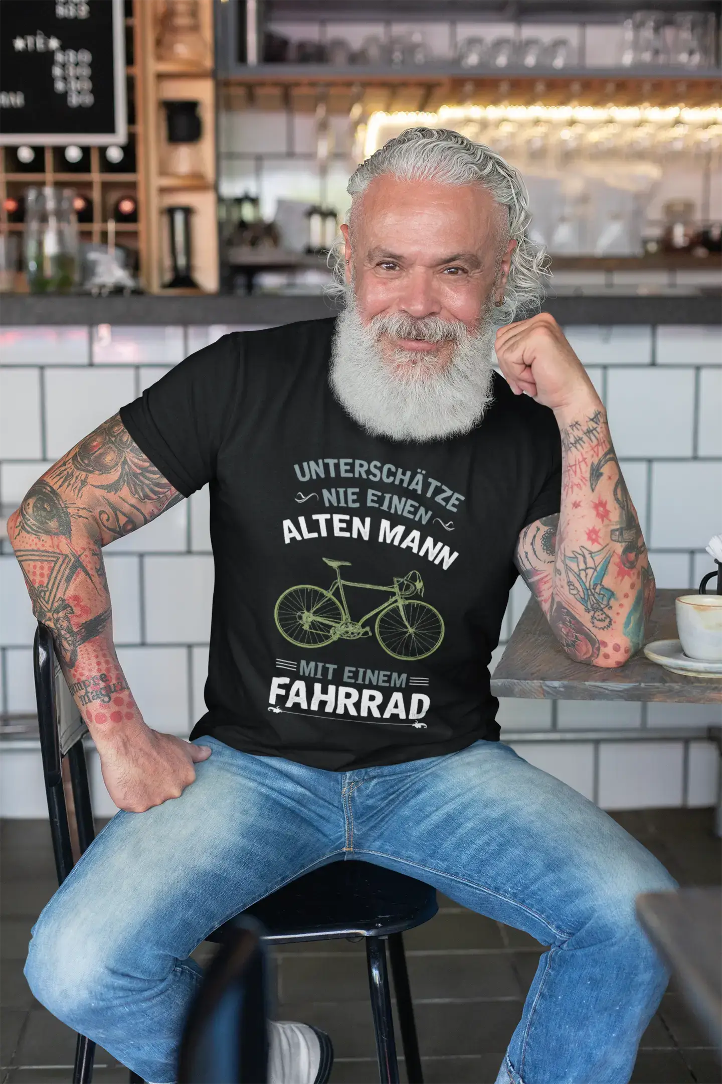 T-shirt <span>graphique</span> <span>homme</span> Alten Mann Fahrrad Idée <span>cadeau</span>
