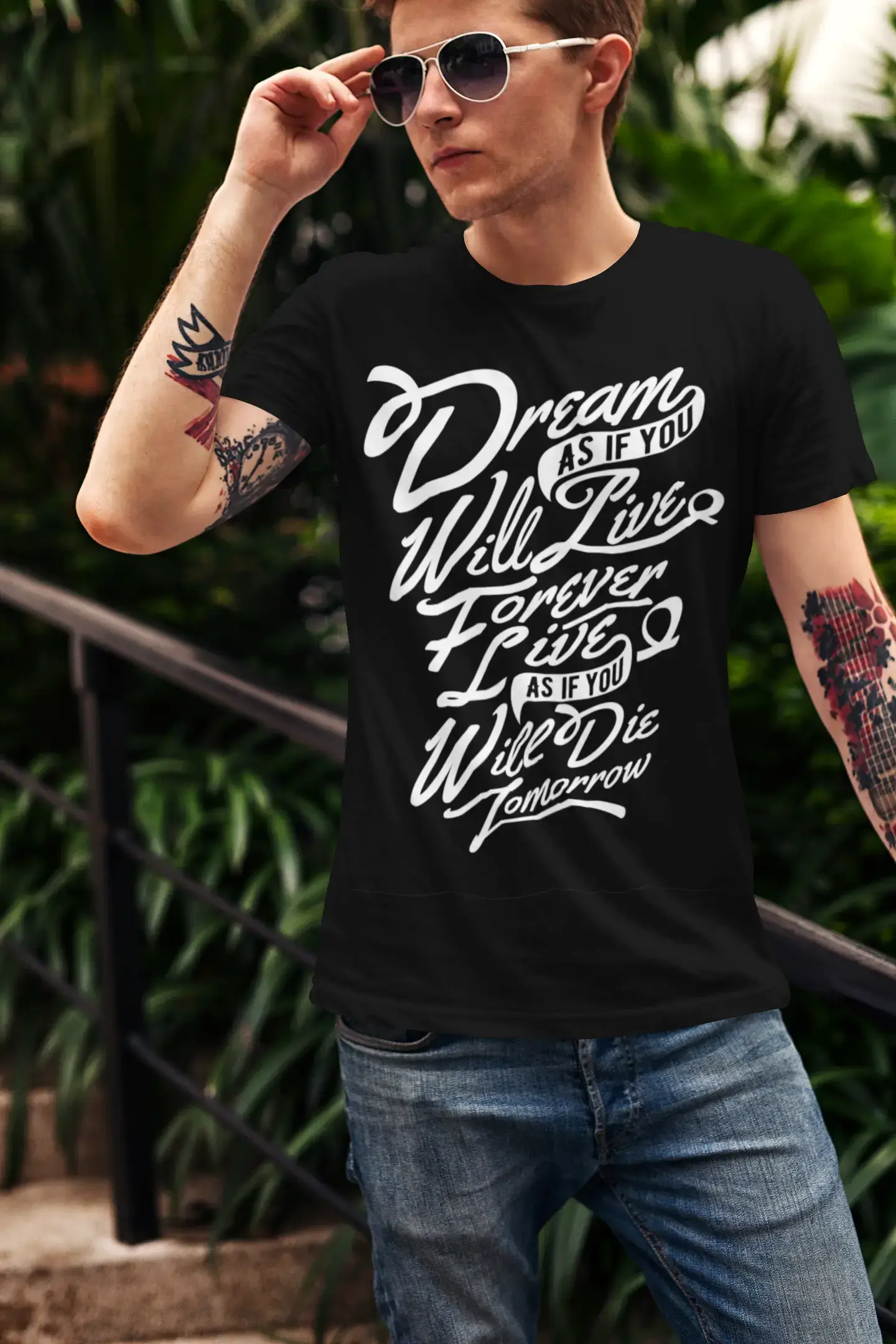 T-Shirt Homme Dream Will Live Forever Chemise Vintage Confortable Tenue Authentique