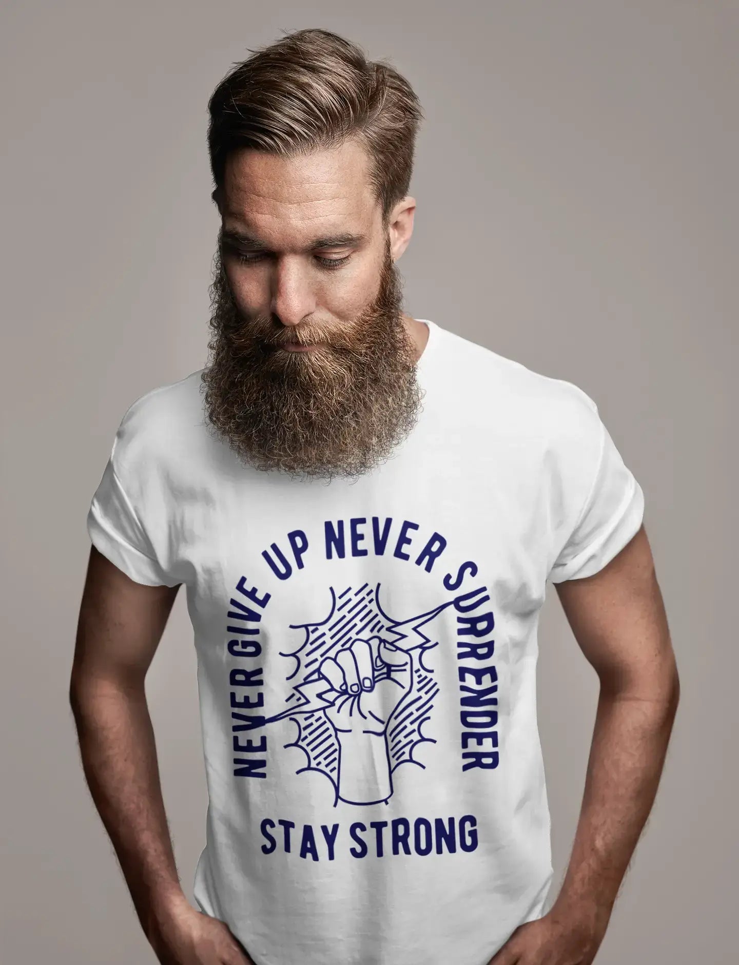 T-shirt ULTRABASIC pour hommes, ne jamais abandonner, ne jamais se rendre - chemise Stay Strong