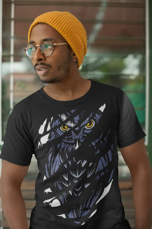 ULTRABASIC Herren Torn T-Shirt Eule – Nachtvogel Vintage-Shirt für Männer