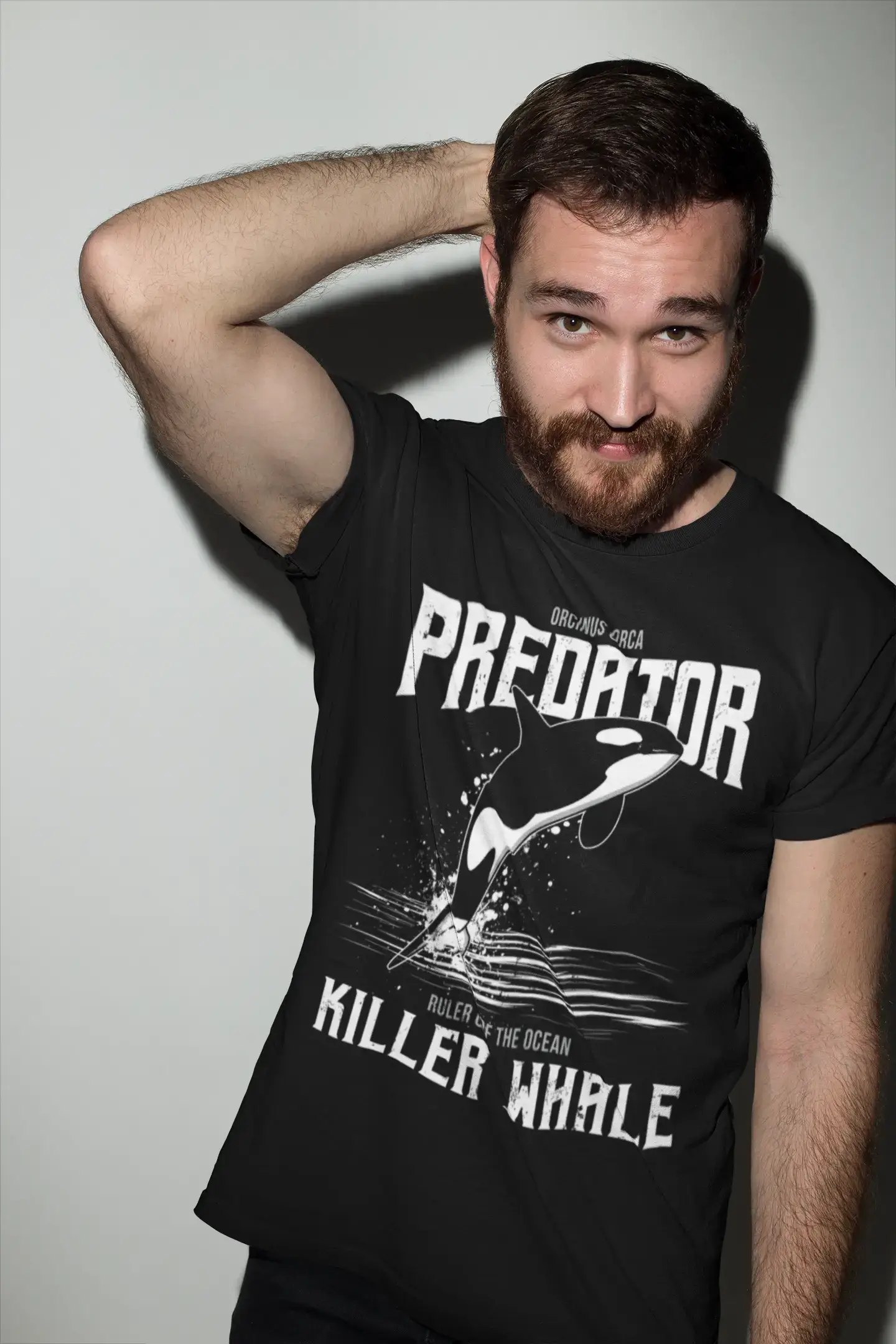 ULTRABASIC Herren-Grafik-T-Shirt Predator Killer Whale – Herrscher des Ozeans