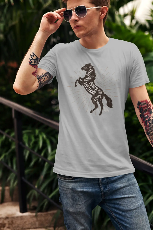 T-shirt graphique ULTRABASIC pour hommes Horse Mustang - Chemise de cavalier drôle pour hommes