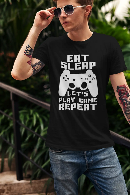 ULTRABASIC Herren-Gaming-T-Shirt Eat Sleep Game Repeat – lustiges Gamer-Shirt
