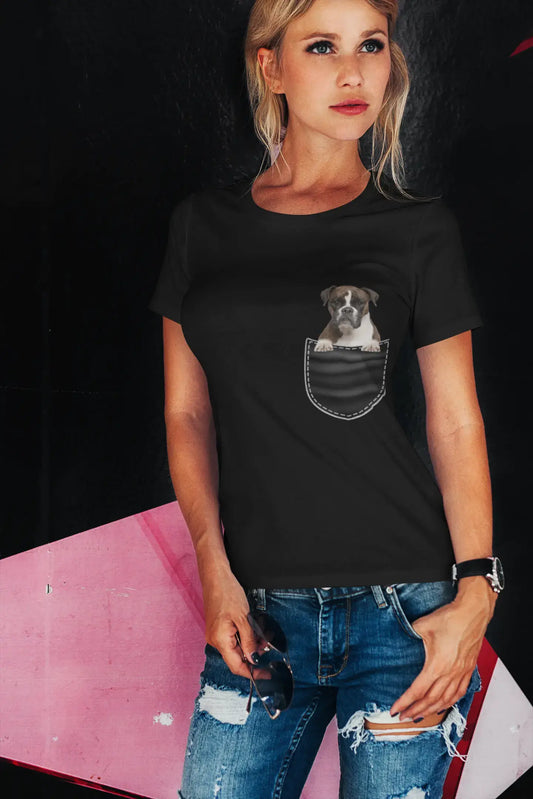 ULTRABASIC Graphic Damen T-Shirt Boxer – Süßer Hund in der Tasche – Vintage-Shirt