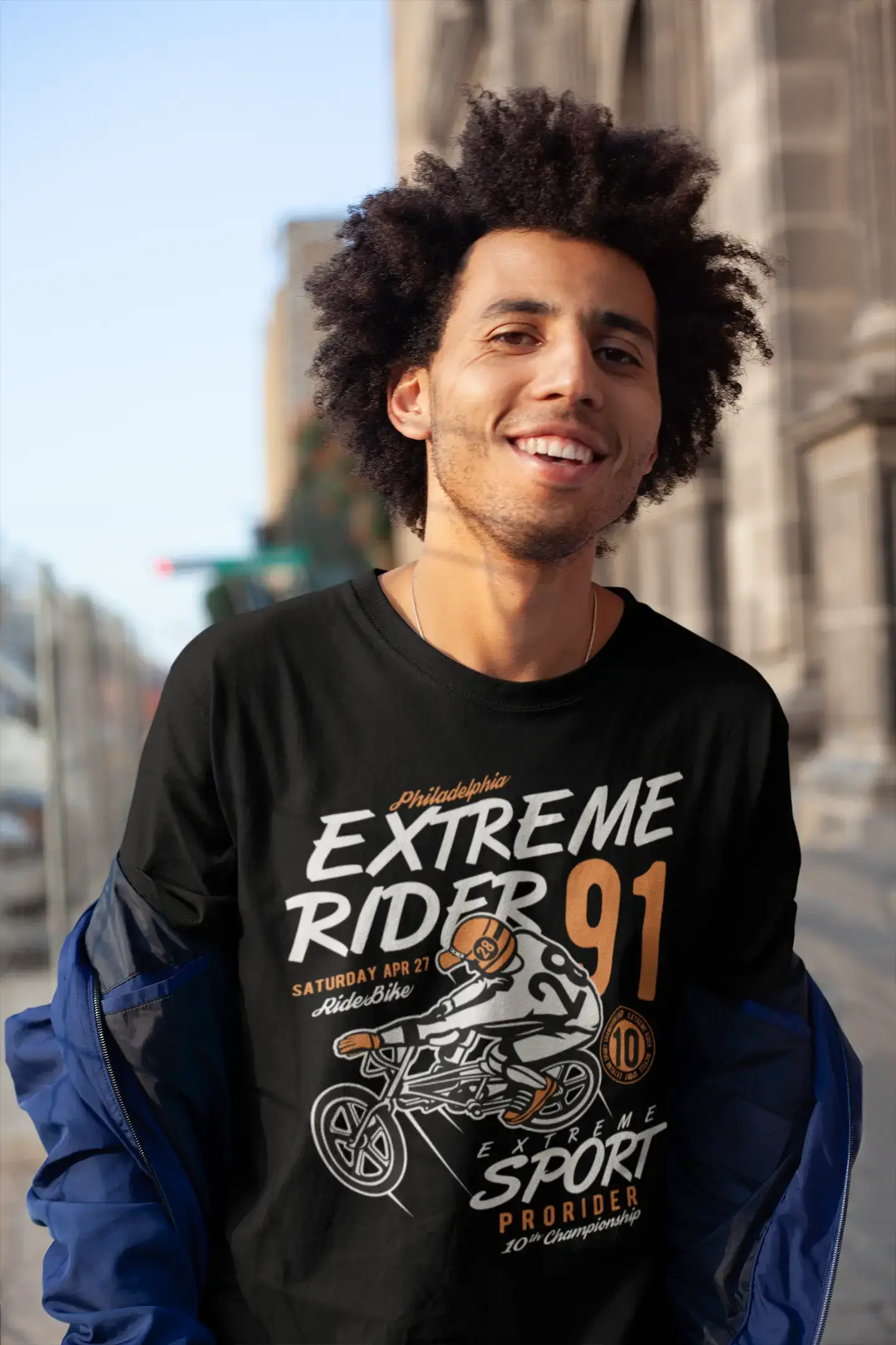 ULTRABASIC Herren T-Shirt Philadelphia Extreme Rider Since 1991 T-Shirt