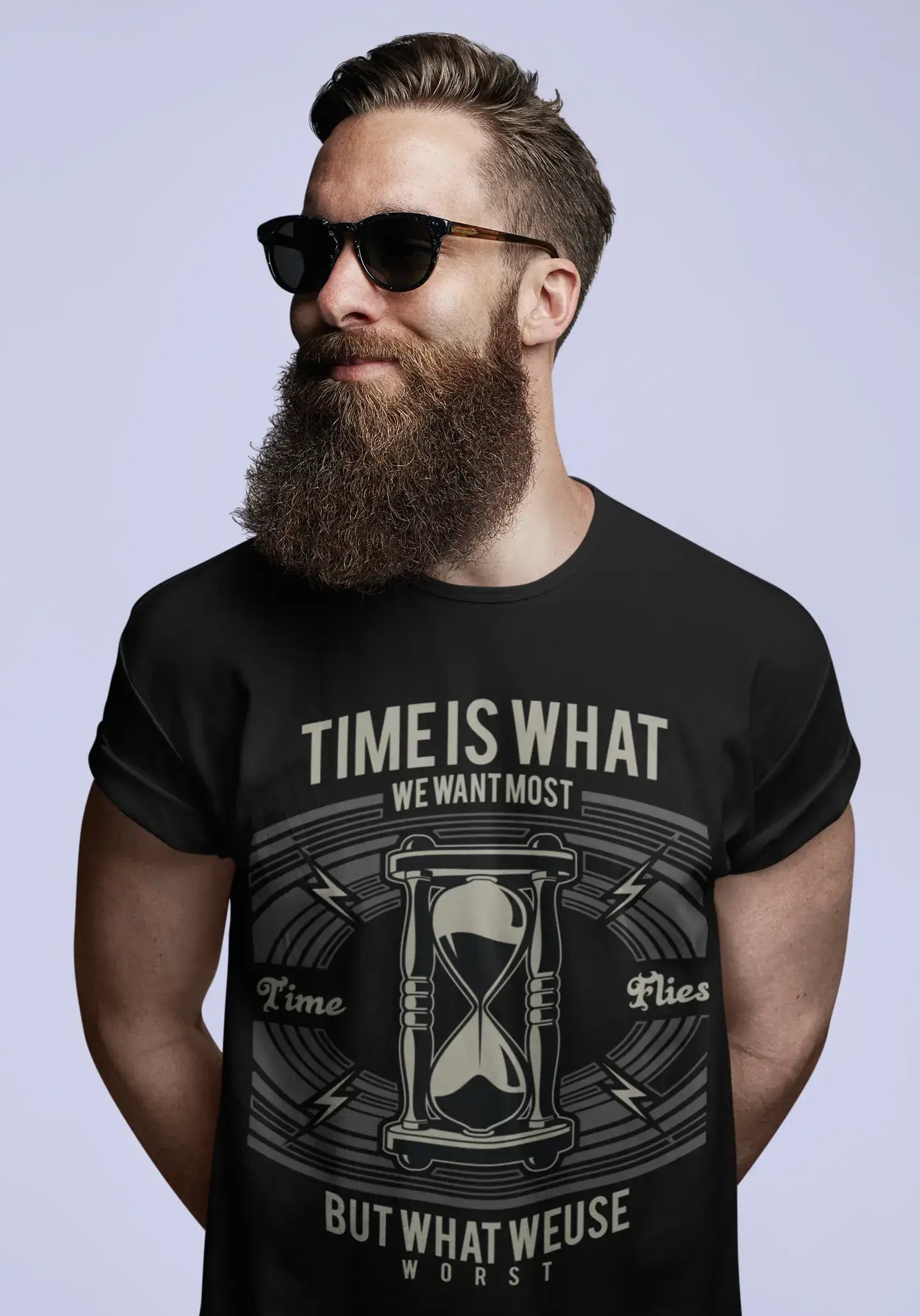 ULTRABASIC Men's Graphic T-Shirt Time Is What We Want - Most Time Flies
