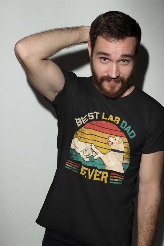 ULTRABASIC Herren-Grafik-T-Shirt „Best Lab Dad Ever“ – Labrador-Hund – Vintage-Shirt