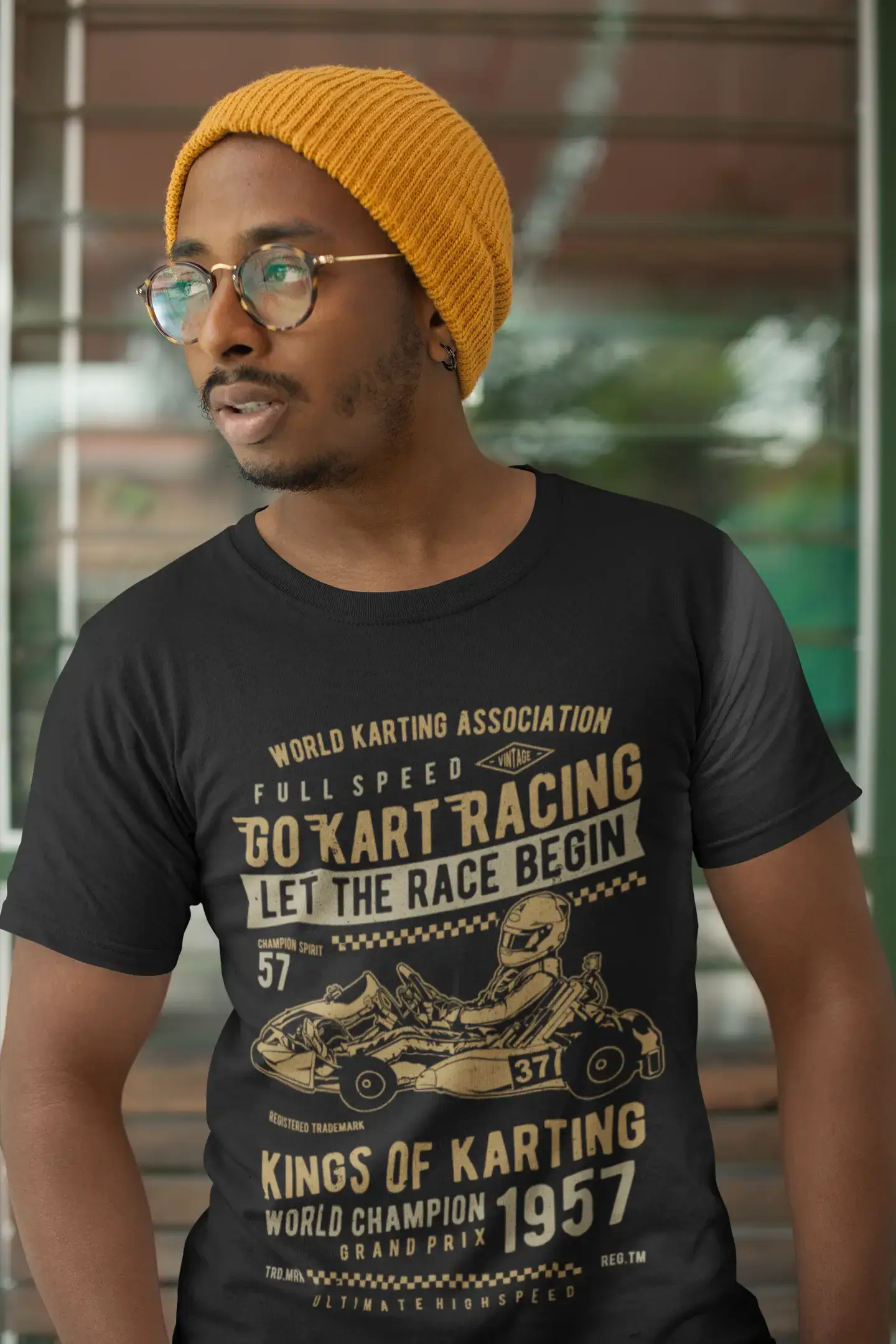 ULTRABASIC Men's Graphic T-Shirt Go Kart Racing - Kings of Karting Racer Tee Shirt