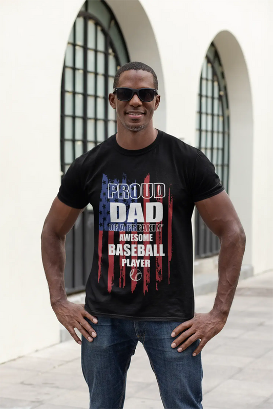 ULTRABASIC Men's Graphic T-Shirt Proud Dad Of Freakin' Awesome Baseball Player