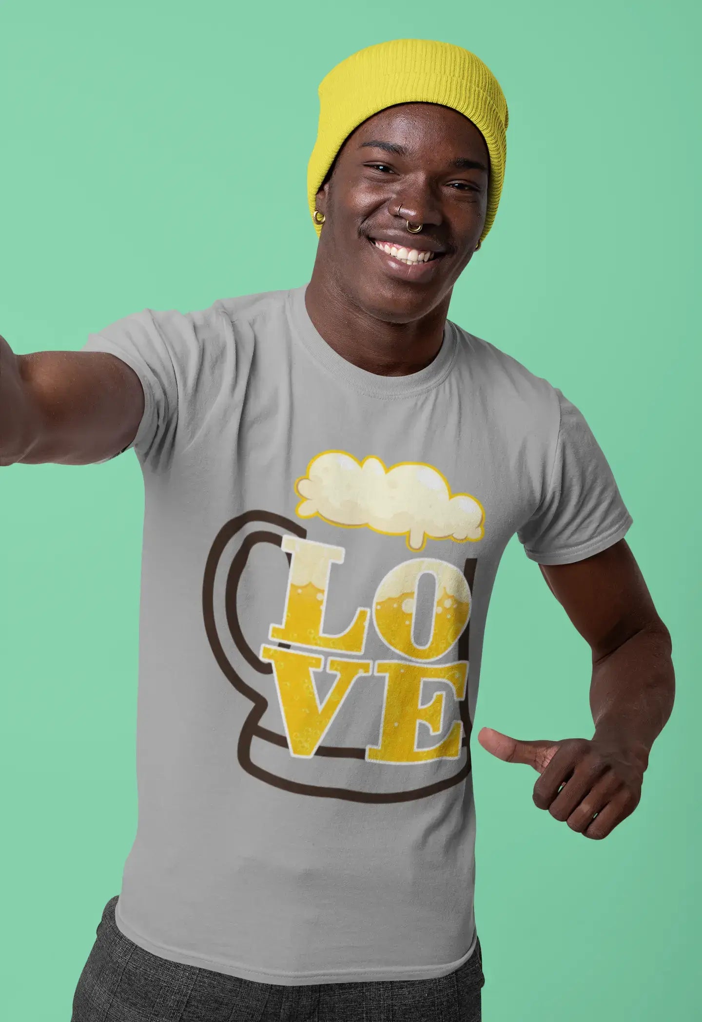 ULTRABASIC Men's Novelty T-Shirt Love Beer - Funny Alcohol Beer Lover Tee Shirt