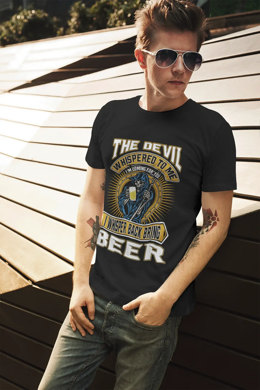 ULTRABASIC Herren T-Shirt Devil Whispered to Me – I Whisper Back Bring Beer – Lustiges Bierliebhaber-T-Shirt
