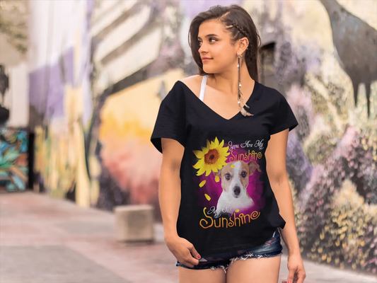 ULTRABASIC T-Shirt Col V Femme My Only Sunshine - Jack Russell Terrier