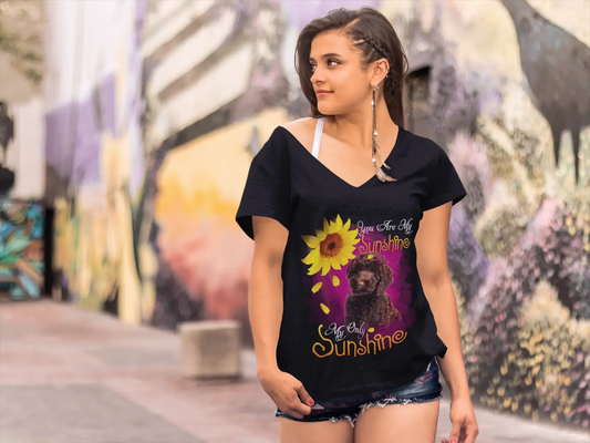 ULTRABASIC Damen-T-Shirt mit V-Ausschnitt My Only Sunshine – Pudel – Vintage-Shirt
