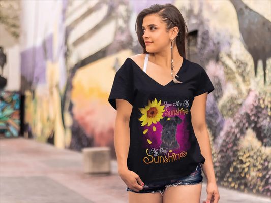 ULTRABASIC Damen-T-Shirt mit V-Ausschnitt My Only Sunshine – Schnauzer – Vintage-Shirt