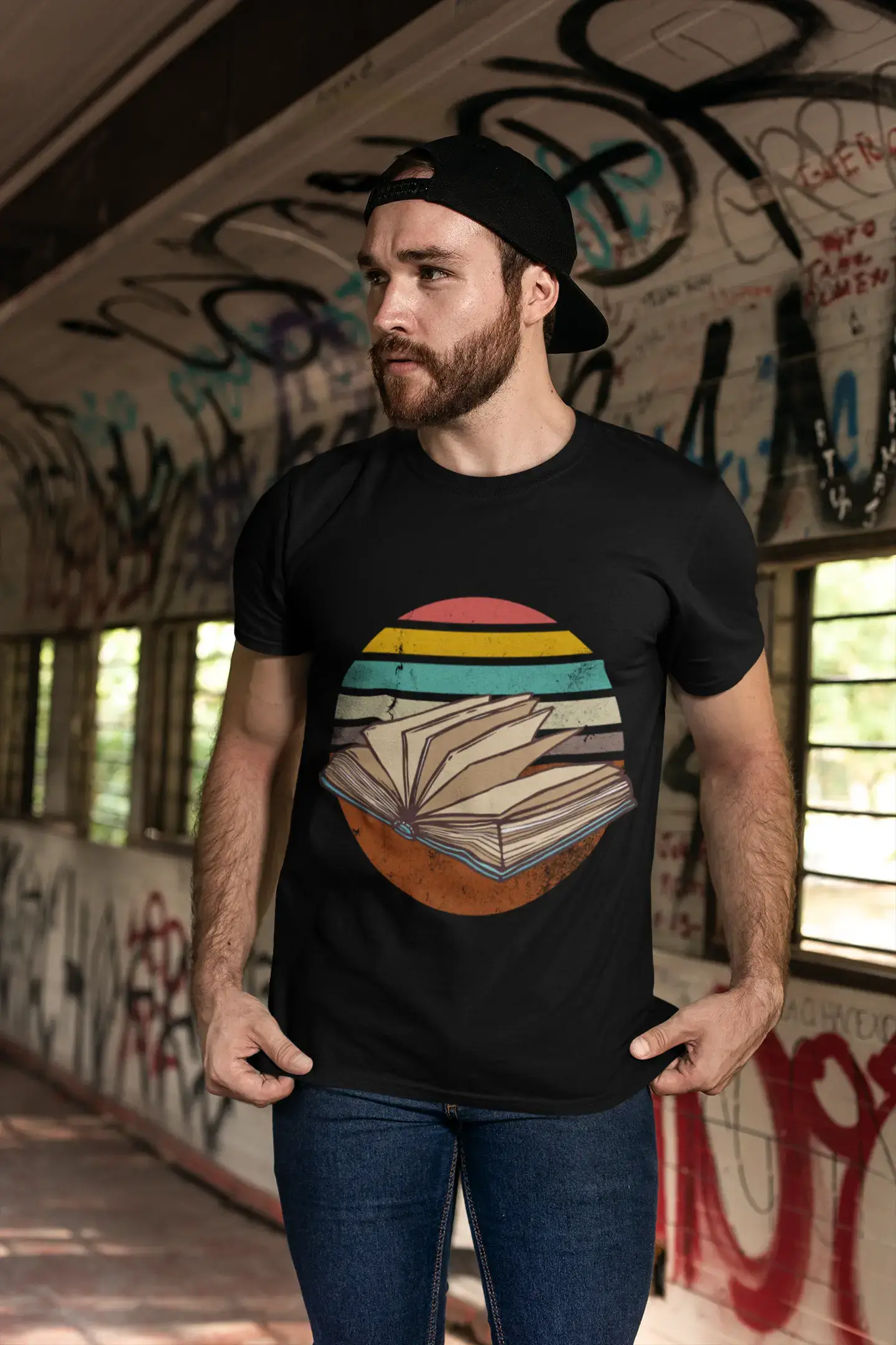 ULTRABASIC Men's Vintage T-Shirt Retro Book - Reading Reader Tee Shirt