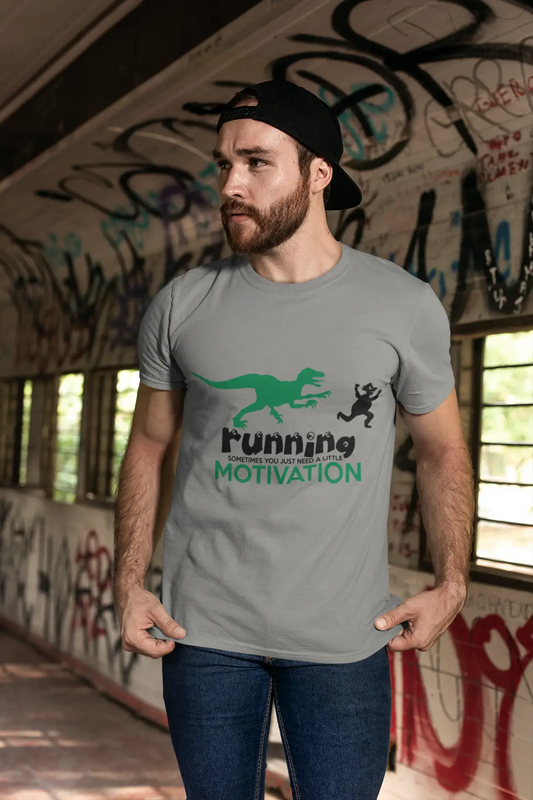 ULTRABASIC Herren-T-Shirt „Laufen braucht manchmal nur ein wenig Motivation“ – lustiges Läufer-T-Shirt
