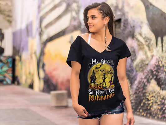 ULTRABASIC Damen-T-Shirt „My Broom Broke so Now I Go Running“ – Läufer-T-Shirt-Oberteile