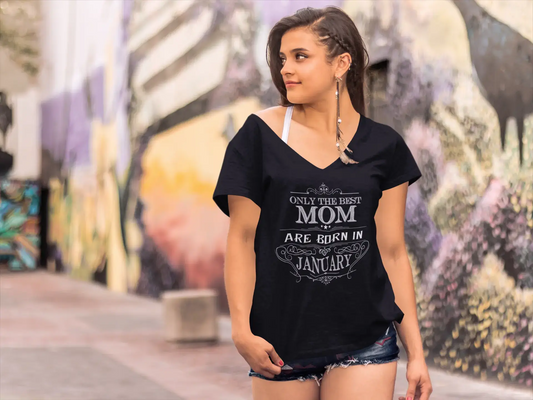 ULTRABASIC Damen-T-Shirt „Only the Best Mom are Born in January“ – Geburtstags-Mutter-T-Shirt