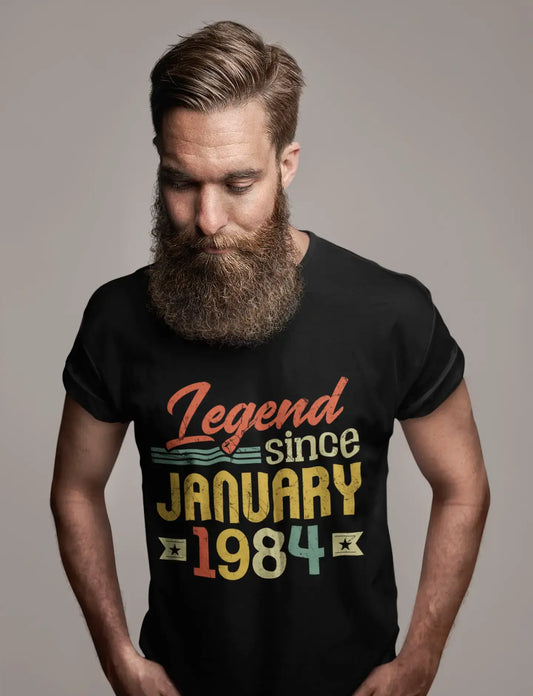 ULTRABASIC Herren T-Shirt Legend Since January 1984 – Lustiges T-Shirt als Geschenk zum 37. Geburtstag