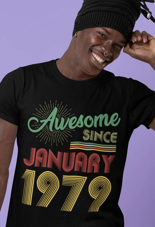 ULTRABASIC Herren T-Shirt Awesome Since January 1979 – Geschenk zum 42. Geburtstag T-Shirt