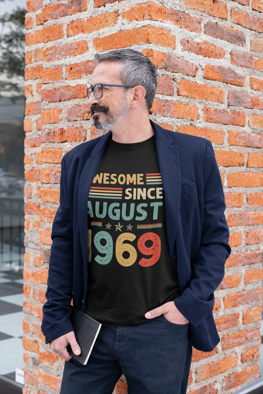 ULTRABASIC Herren T-Shirt Awesome Since August 1969 – Geschenk zum 52. Geburtstag T-Shirt