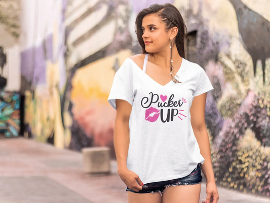 ULTRABASIC Damen T-Shirt Pucker Up – Kiss Kurzarm T-Shirt Tops