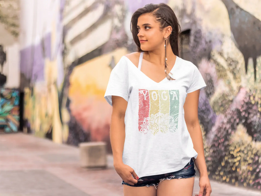 ULTRABASIC T-shirt col en V pour femme Mandala Yoga – T-shirt de yoga amusant