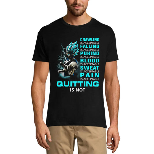 Men's Graphic T-Shirt Gym Quitting Is Not Acceptable - Manga Workout Eco-Friendly Limited Edition Short Sleeve Tee-Shirt Vintage Birthday Gift Novelty