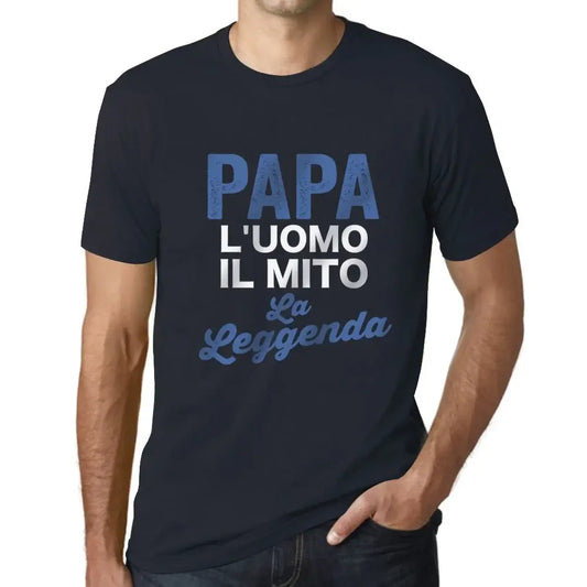 Men's Graphic T-Shirt Papa L'uomo Il Mito La Leggenda Eco-Friendly Limited Edition Short Sleeve Tee-Shirt Vintage Birthday Gift Novelty