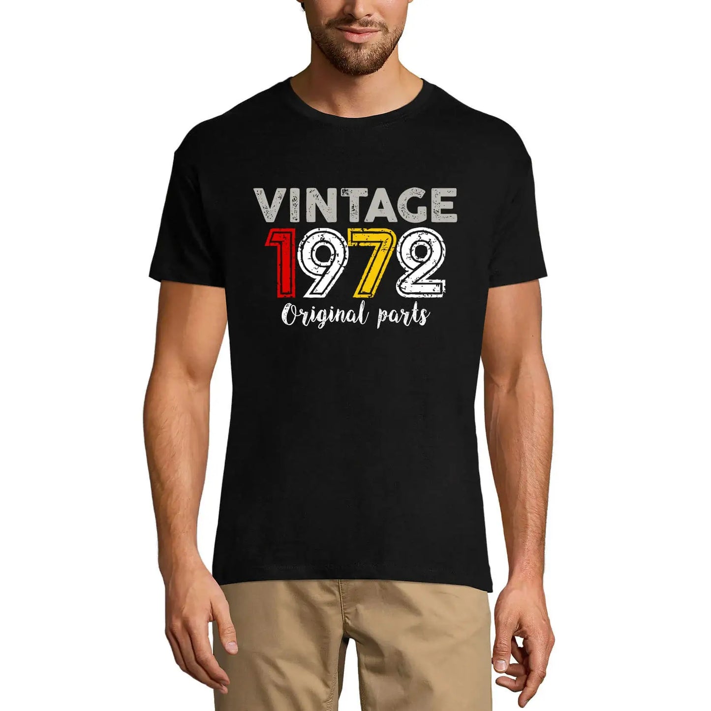 Men's Graphic T-Shirt Original Parts 1972 52nd Birthday Anniversary 52 Year Old Gift 1972 Vintage Eco-Friendly Short Sleeve Novelty Tee