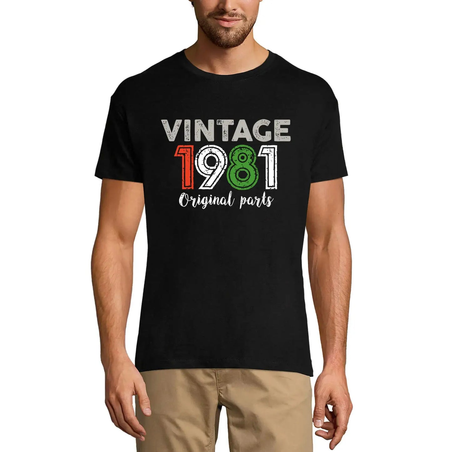 Men's Graphic T-Shirt Original Parts 1981 43rd Birthday Anniversary 43 Year Old Gift 1981 Vintage Eco-Friendly Short Sleeve Novelty Tee