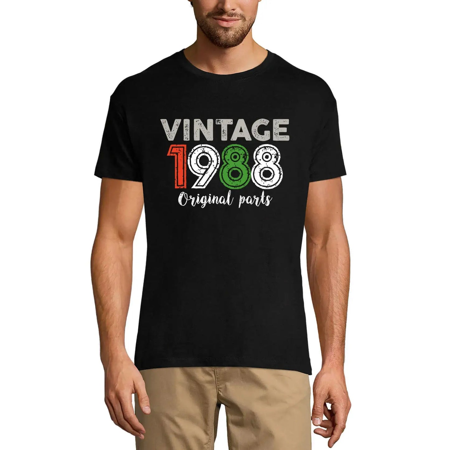 Men's Graphic T-Shirt Original Parts 1988 36th Birthday Anniversary 36 Year Old Gift 1988 Vintage Eco-Friendly Short Sleeve Novelty Tee