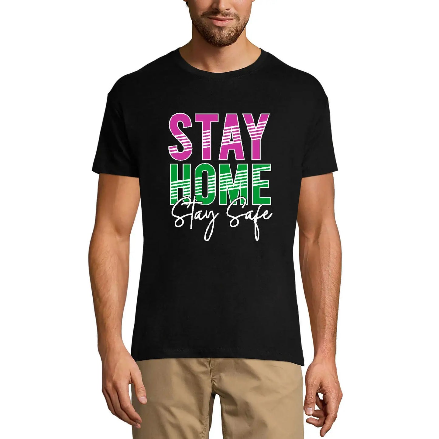 Men's Graphic T-Shirt Stay Home Stay Safe Eco-Friendly Limited Edition Short Sleeve Tee-Shirt Vintage Birthday Gift Novelty