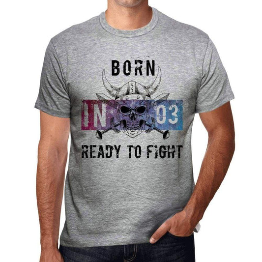 03 Ready to Fight Men's T-shirt Grey Birthday Gift 00389 - Ultrabasic