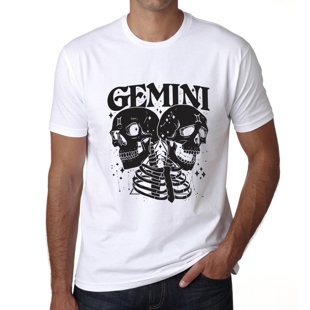 ULTRABASIC Men's Horoscope T-Shirt Gemini Skulls - Astrology Zodiac Sign Shirt gemini bicycle skull shirt beast bear sayings motivational quote horror football arizona music american flag tee broken bones race bonzai miner abraham lincoln anatomical trump 2020 astrology capricorn funny novelty halloween scary hell men badass