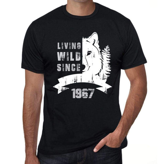 1967, Living Wild Since 1967 Men's T-shirt Black Birthday Gift 00498 - ultrabasic-com