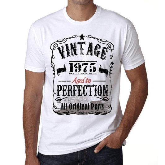 1975 Vintage Aged to Perfection Men's T-shirt White Birthday Gift 00488 - ultrabasic-com