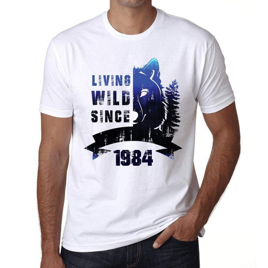 1984, Living Wild Since 1984 Men's T-shirt White Birthday Gift 00508 - ultrabasic-com