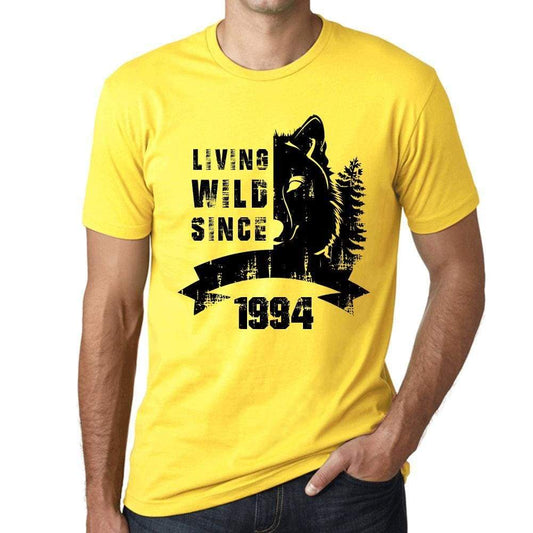 1994 Living Wild Since 1994 Mens T-Shirt Yellow Birthday Gift 00501 - Yellow / X-Small - Casual