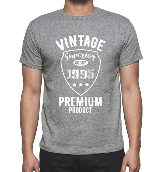 1995 Vintage Superior Grey Mens Short Sleeve Round Neck T-Shirt 00098 - Grey / S - Casual