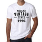 1996 Modern Vintage White Mens Short Sleeve Round Neck T-Shirt 00113 - White / S - Casual