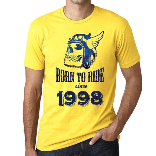 1998 Born To Ride Since 1998 Mens T-Shirt Yellow Birthday Gift 00496 - Yellow / Xs - Casual